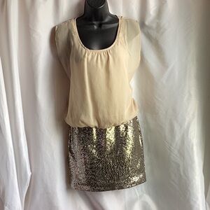 As U Wish Gold Sequin Mini Dress